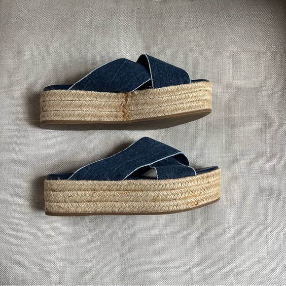 Miu Miu Sandals Espadrille Flatform Blue Denim US 9 39 - Picture 4 of 9